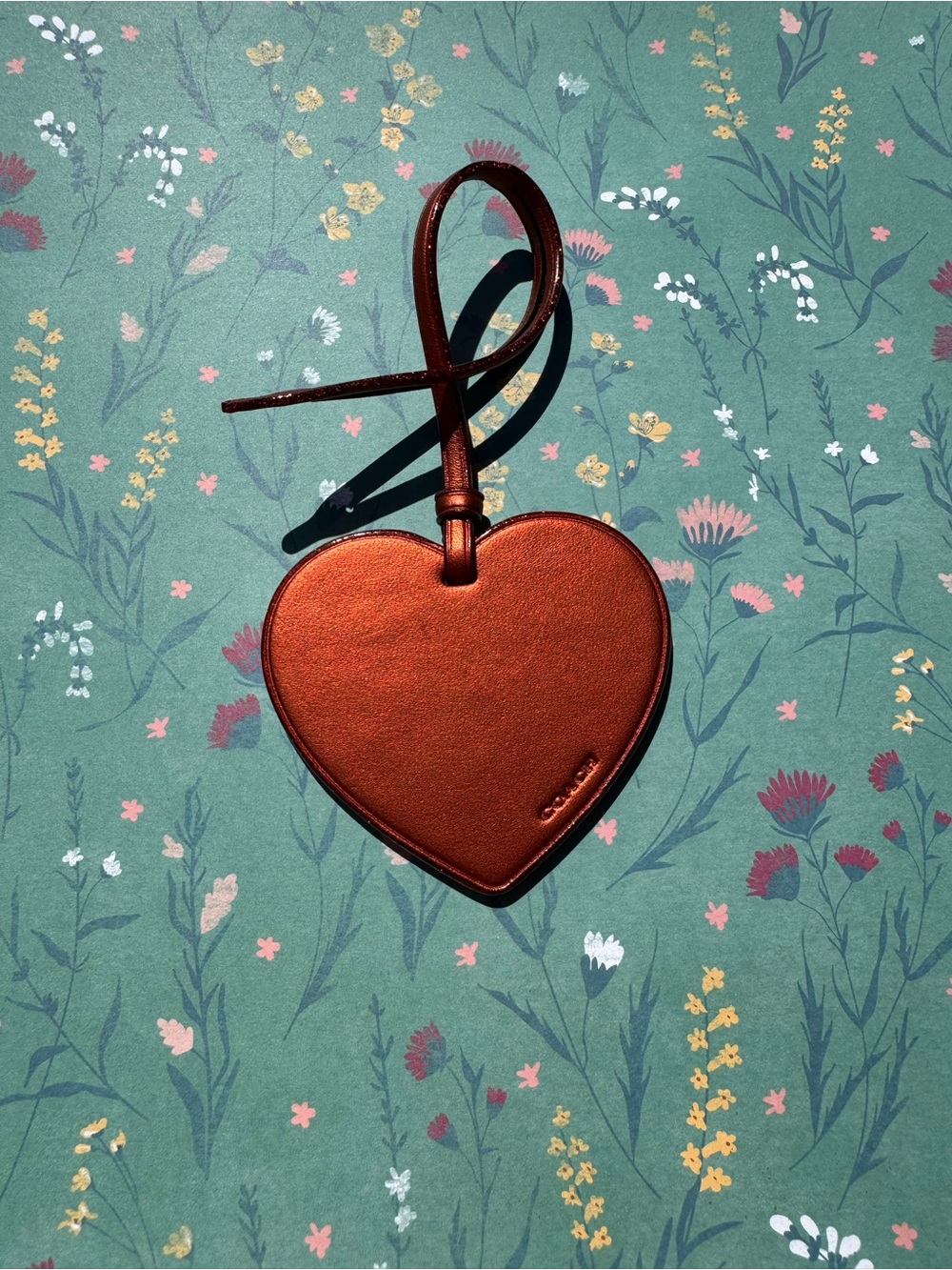 Coach Heart Ornament Hang Tag Bag Charm 21517